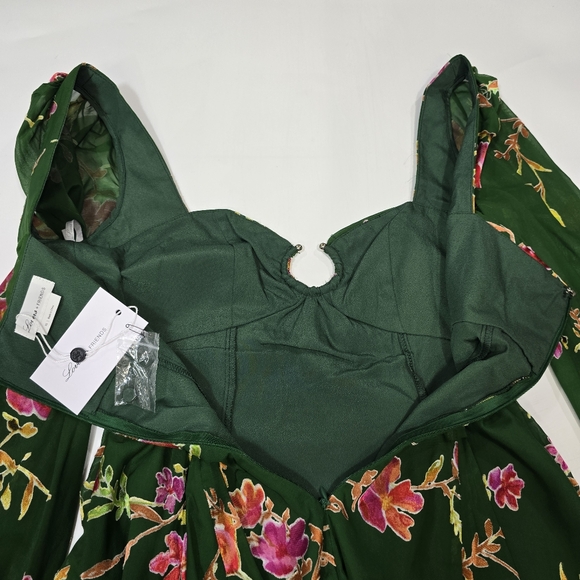 Lovers and Friends Marcella Mini Dress in Jade Floral - Picture 8 of 11